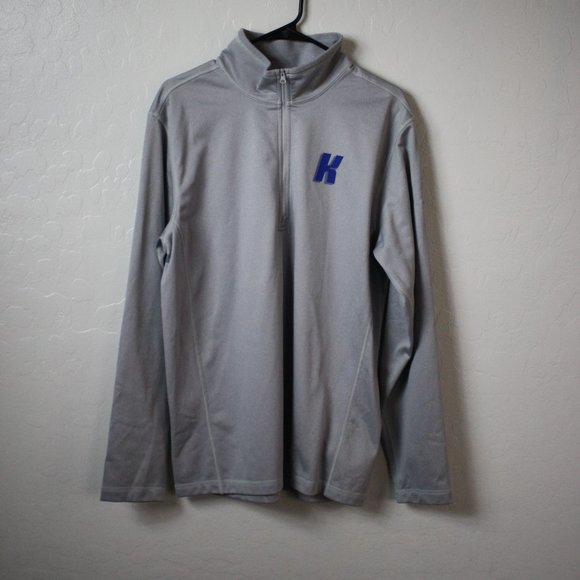 The North Face Sweater Mens Gray Large Quarter Zip Fleece Jacket Pullover - Picture 2 of 12